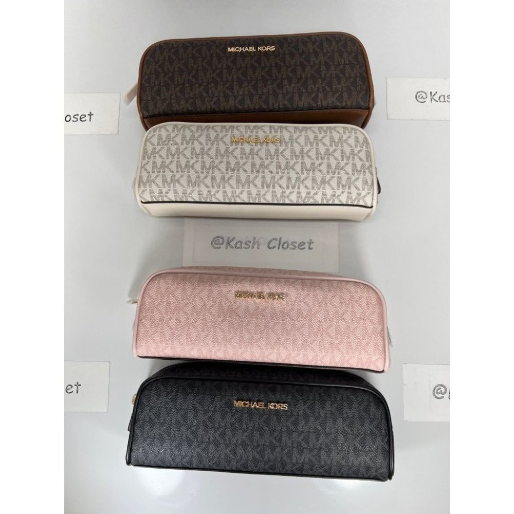 Michael Kors MK Giftables MD Makeup/Pencil Case - Light Cream Multi - Picture 8 of 8